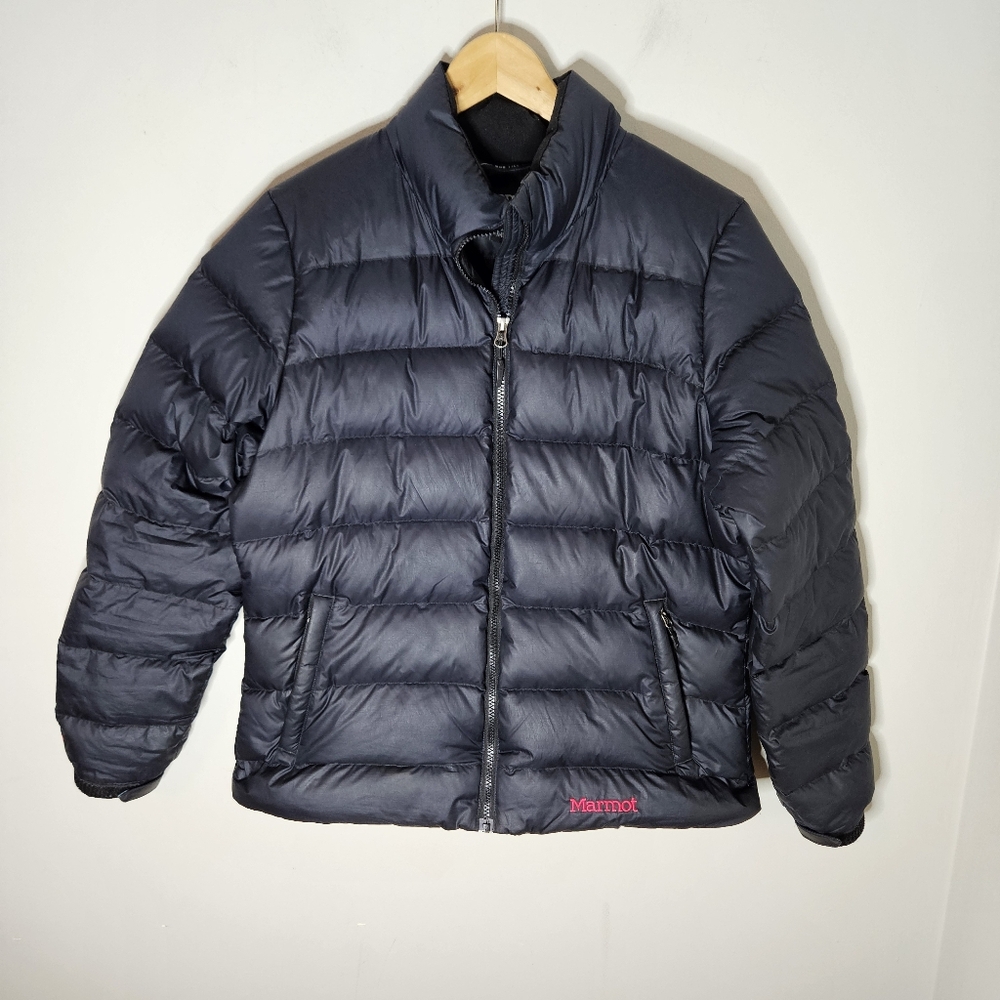 Marmot 650-fill Men's Down Puffer Jacket Black Zip Front Ski Large L